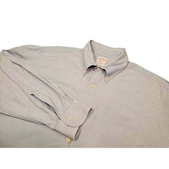 Brooks Brothers Madison‎ 16 - 33 Blue Striped Long Sleeve Button Down Shirt - Picture 1 of 6
